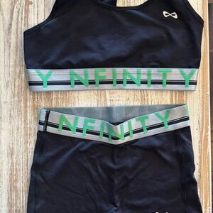 Nfinity Black and Green Athletic Set